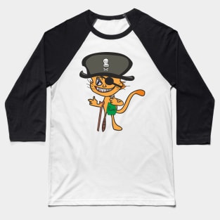 Cat pirate Baseball T-Shirt